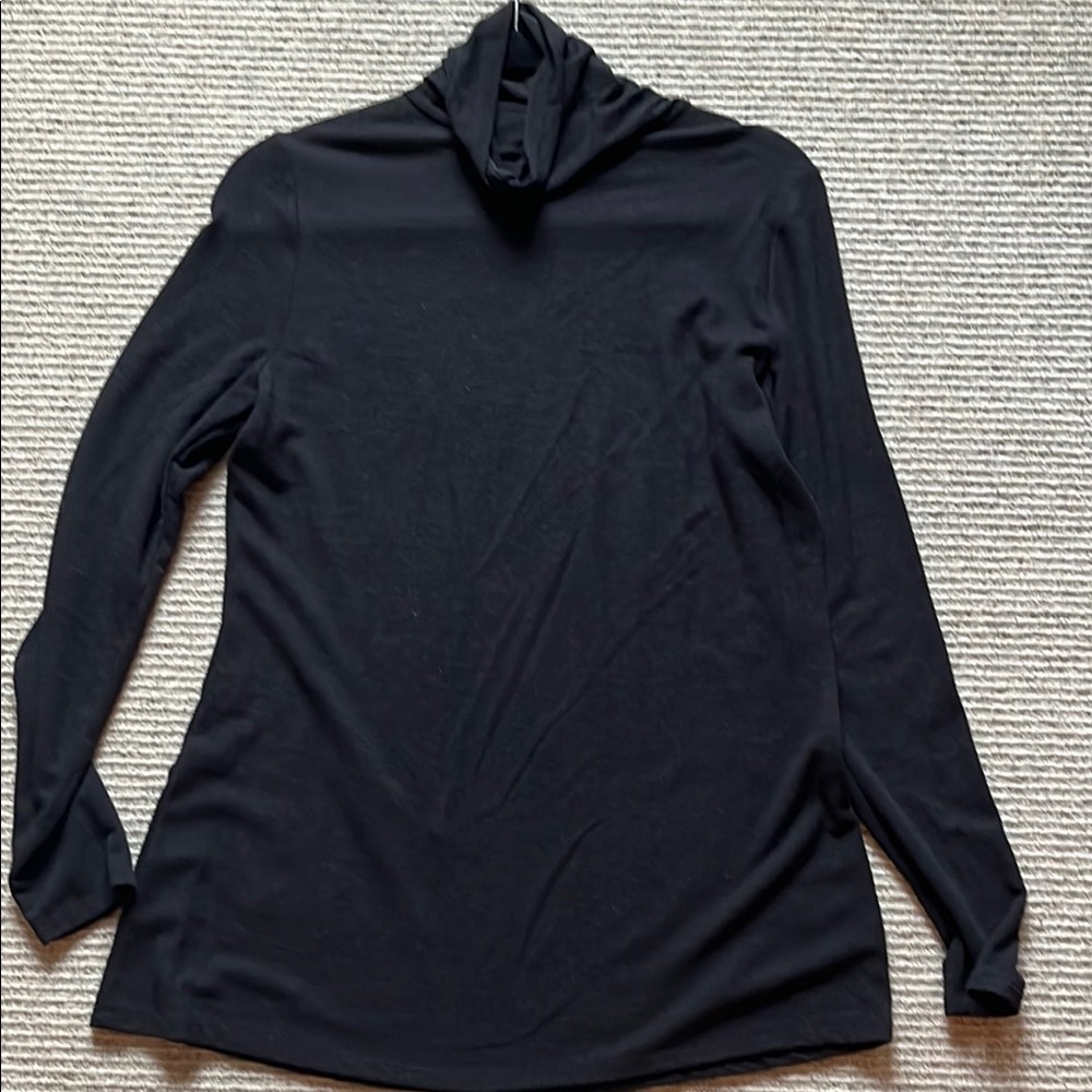 Black Turtleneck Long Sleeve Top